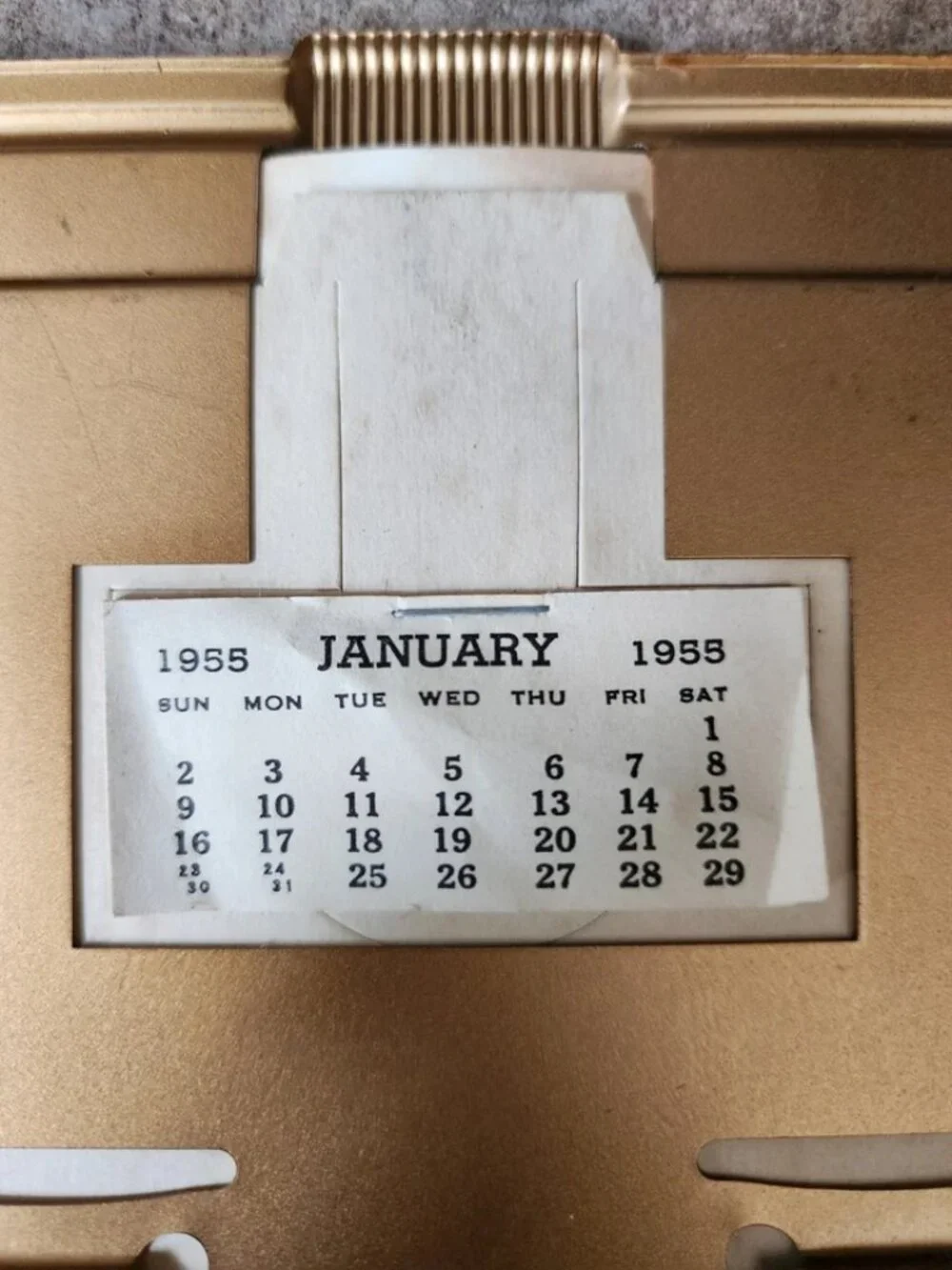 VTG 1955 Pin-Up Girl Calendar Thermometer Valley Cafe Campbell Ohio Peek-A-Boo